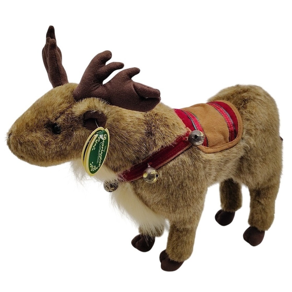 The Bearington Collection Bell V. Deer Retired Reindeer Stuffed Plush Bells USA